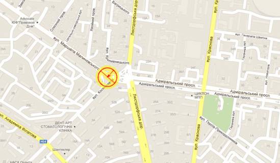 Призматрон, Призма A у Одесі Люстдорфська дор. Малиновського №1/1 ліва А1 - 465784 схема