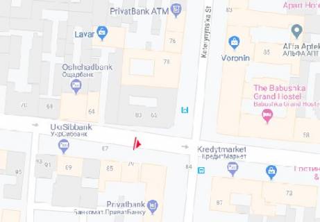 Ситилайт B в Одессе, 1.8x1.2  М. Арнаутська вул. - Катерининська (Європейська ) вул., 84/86 В схема