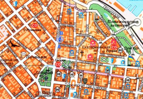 Ситилайт B в Одессе, 1.8x1.2  Преображенська вул., на розі пров. Маяковського В схема