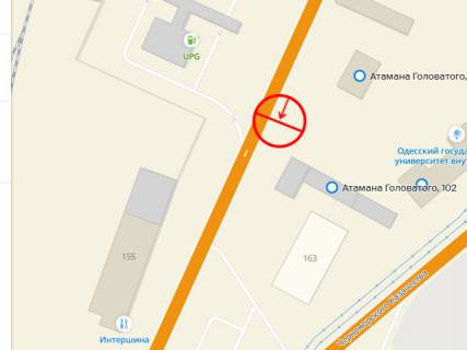 Білборд, Бігборд (Борд)  A у Одесі Ат.Головатого №102-а А схема