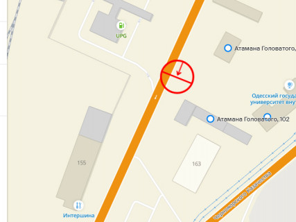 Билборд A в Одессе, 3x6  Головатого вул., 102А схема