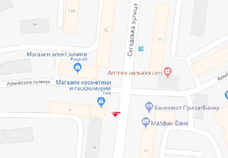 Ситилайт B в Одессе, 1.8x1.2  Сегедська вул., №14 B схема