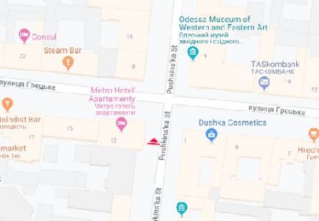 Сiтiлайт A у Одесі, 1.8x1.2  Пушкінська вул., 12 схема
