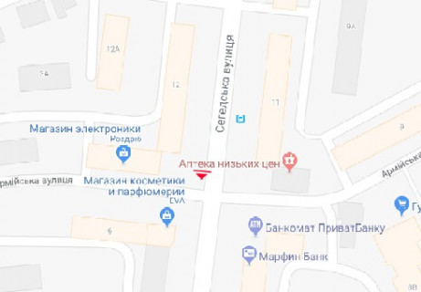 Ситилайт B в Одессе, 1.8x1.2  Сегедська вул., №12 В схема