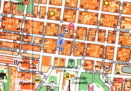 Сiтiлайт B у Одесі, 1.8x1.2  Рішельєвська вул., 61 B схема