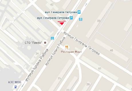 Білборд, Бігборд (Борд)  A у Одесі, 3x6  Генерала Петрова вул. - Іцхака Рабіна вул., 22а схема