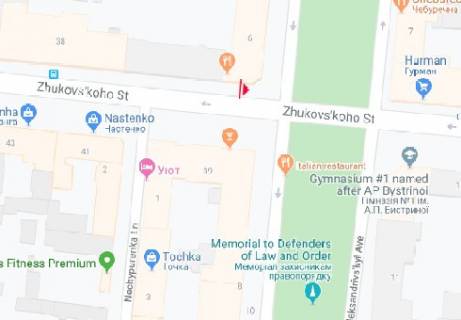 Ситилайт A в Одессе, 1.8x1.2  Жуковського вул., 38 А схема