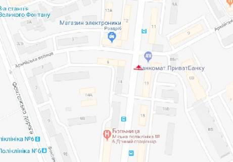 Ситилайт B в Одессе, 1.8x1.2  Сегедська вул., №13 В схема