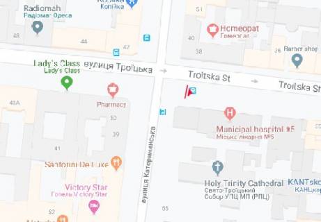 Ситилайт B в Одессе, 1.8x1.2  Троїцька вул., 37 - Катерининська (Європейська) вул. B схема