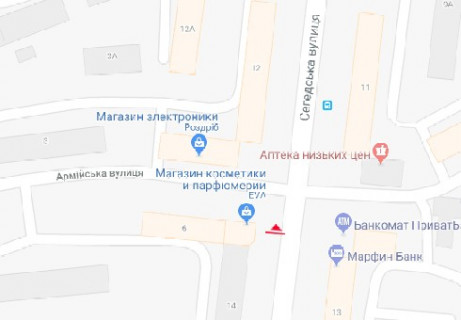Ситилайт A в Одессе, 1.8x1.2  Сегедська вул., №14 А схема