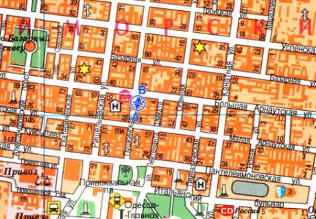 Ситилайт A в Одессе, 1.8x1.2  Пушкінська вул., 65 А схема