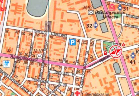 Ситилайт A в Одессе, 1.8x1.2  Адміральський просп. [1 А] схема