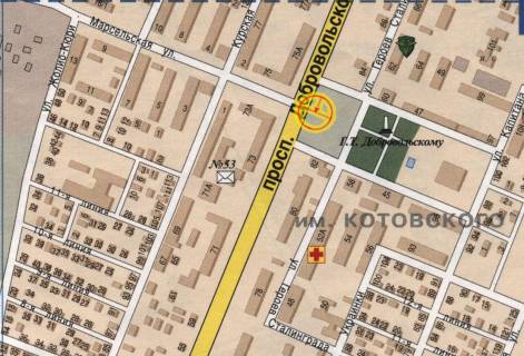 Билборд B в Одессе Добровольского пр-т Марсельская В схема