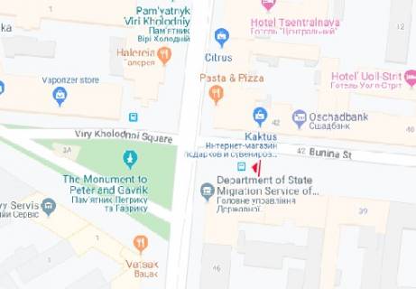 Ситилайт B в Одессе, 1.8x1.2  Жуковського вул., 45 схема