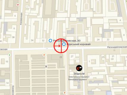 Билборд A в Одессе Раскидайловская ул. №30 А схема