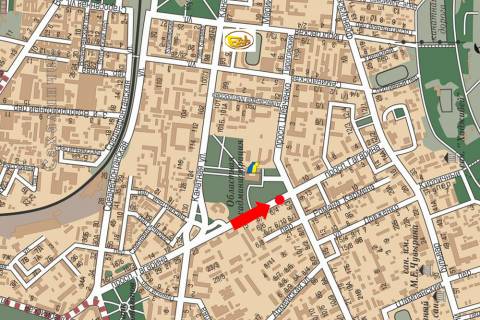 Ситилайт A в Одессе, 1.8x1.2  Гагаріна пр. / Шевченка пр., роздільник, №1, від Сегедської вул. схема