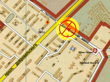 Білборд, Бігборд (Борд)  A у Одесі Паустовського №27 В схема