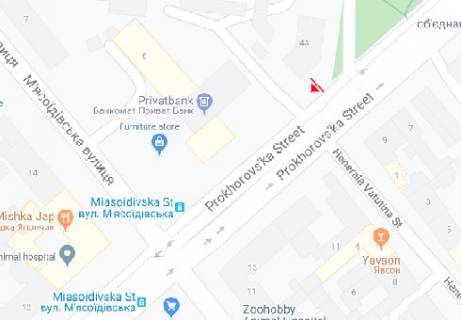 Билборд B в Одессе, 3x6  Прохоровська вул., 4а схема