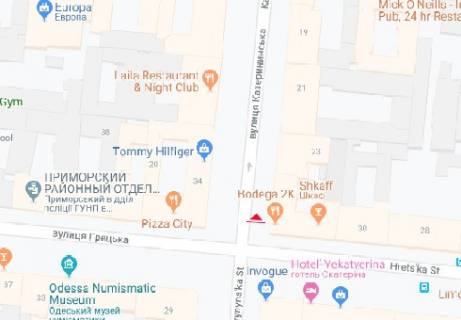 Сiтiлайт B у Одесі, 1.8x1.2  Катерининська (Європейська) вул. - Грецька вул., 32 В схема