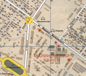 Билборд A в Одессе И.Рабина угол Малиновского А схема