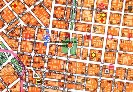 Сiтiлайт B у Одесі, 1.8x1.2  Преображенська вул., 55, Базарна вул. схема