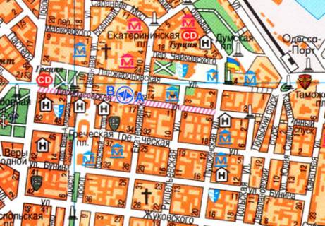 Ситилайт A в Одессе, 1.8x1.2  Дерибасівська вул., 16 А схема