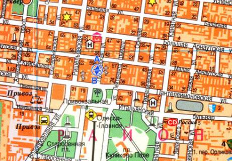 Ситилайт B в Одессе, 1.8x1.2  Пушкінська вул., 74 В схема