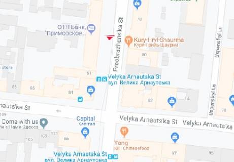 Ситилайт B в Одессе, 1.8x1.2  Преображенська вул., 67 схема