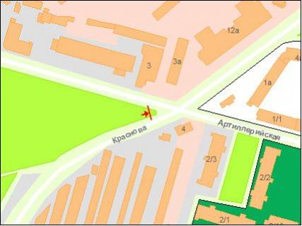 Билборд B в Одессе, 3x6  Краснова вул. - Артилерійська вул., лівий схема