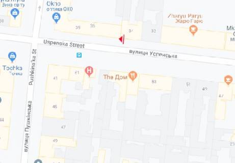 Ситилайт B в Одессе, 1.8x1.2  Успенська вул., 34 схема