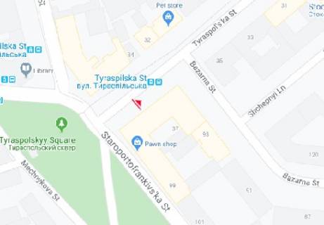 Ситилайт B в Одессе, 1.8x1.2  Тираспольська вул., 37 схема