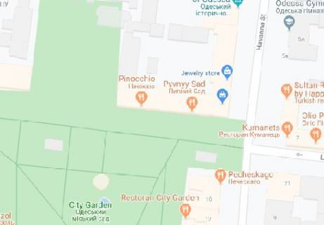 Ситилайт A в Одессе, 1.8x1.2  Ланжеронівська вул., 24 - Катерининська (Європейська) вул., 12 А схема