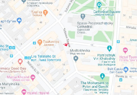 Ситилайт B в Одессе, 1.8x1.2  Соборна вул., 12 B схема
