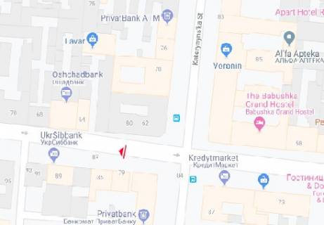 Ситилайт A в Одессе, 1.8x1.2  М. Арнаутська вул. - Катерининська (Європейська ) вул., 84/86 А схема