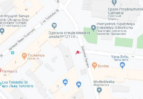 Сiтiлайт A у Одесі, 1.8x1.2  Соборна вул., 12 А схема