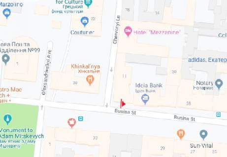 Ситилайт B в Одессе, 1.8x1.2  Буніна вул., 30 B схема