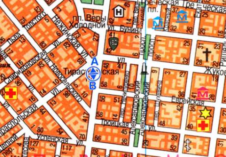 Скролер, Скрол A у Одесі, 2.32x3.14  Преображенська вул., 31 - Тираспольська пл. А4 - 465469 схема