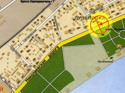 Билборд A в Одессе Николаевская дорога Лузановка А схема