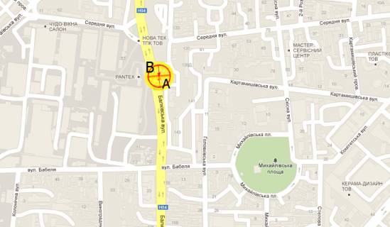 Билборд B в Одессе Балковская №139 В схема