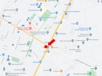 Призма A в Одессе, 3x6  Палія вул. (кол. Дніпропетровська дорога) / Заболотного вул., біля супермаркету "Таврия В" - 569529 схема