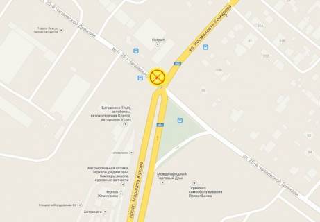 Призматрон, Призма B у Одесі, 3x6  Інглезі вул. (колиш. 25-Чапаєвської дивізії вул.) - Комарова вул., 12, права - 569831 схема