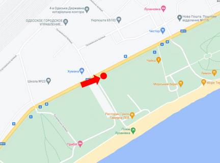 Призматрон, Призма A у Одесі, 3x6  Миколаївська дорога, 289, біля автостоянки, парку "Лузановка", з центру (флажок) - 569591 схема