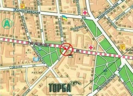 Билборд A в Одессе, 3x6  Разумовська вул., 11 схема