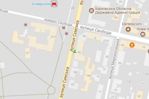 Сiтiлайт B у Харкові, 1.2x1.8  Сумська вул., 56 (№1) схема