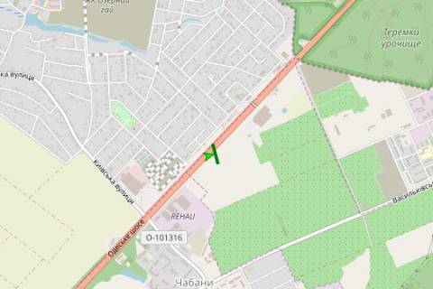 Билборд A в Гатном, 5x12  Київ - Одеса, 02км+550м до Києва (справа 500м до "Нової Лінії" у напрямку  м.Київ) схема