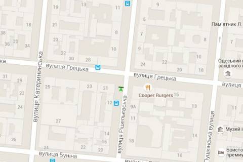 Сiтiлайт B у Одесі, 1.2x1.8  Рішельєвська вул., 12 - Грецька вул. схема