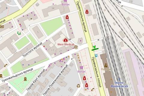 Билборд B в Ивано-Франковске, 3x6  Привокзальна пл. - Грюнвальдська вул., (ПОЛІТИКА НІ) схема