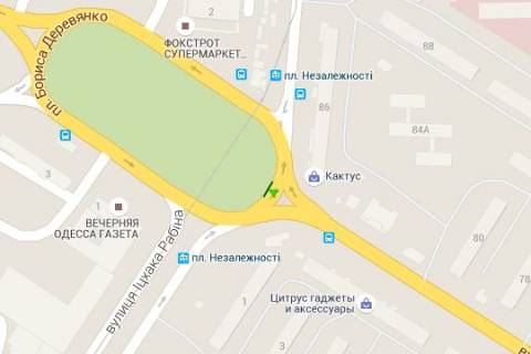 Призма A в Васильевке, 3x6  Деревянко Бориса пл. - Академіка Філатова вул. - Іцхака Рабіна вул. (ліва) - 454547 схема