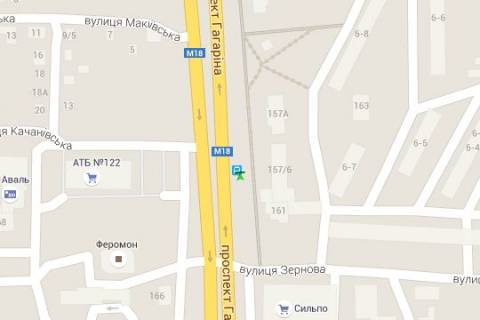 Нестандарт A в Харькове, 1.2x1.8  Гагаріна просп., 157/6 (зупинка) схема