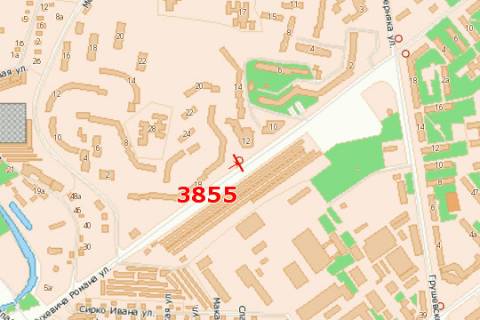 Билборд B в Ровно, 3x6  Шухевича Романа вул., 12 схема